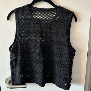 Lululemon black mesh tank top, size 6